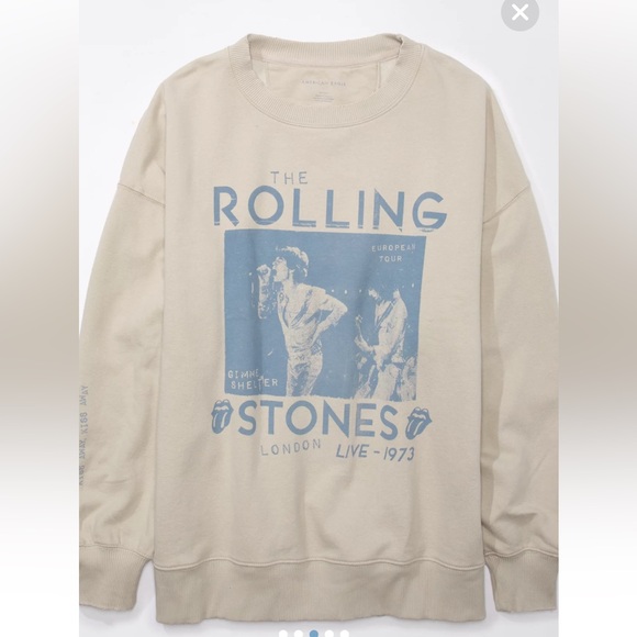 AE Oversized XS Rolling Stones Graphic Sweatshirt - Picture 2 of 7